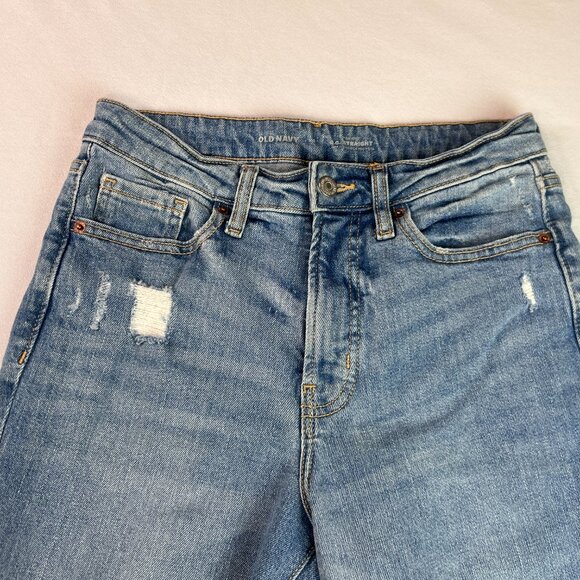 Old Navy High-Waisted OG Straight Leg Cut-Off Jeans - Picture 2 of 13